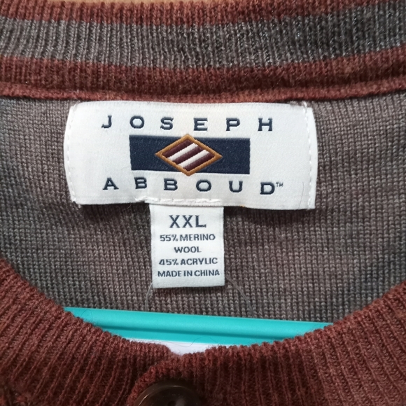 NWT Joseph Abboud merino wool blend brown sweater size XXL - Picture 4 of 5